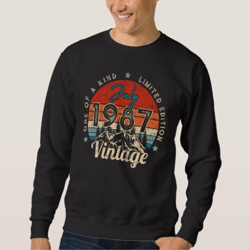 35th Birthday  Vintage July 1987 One Of A Kind Sweatshirt