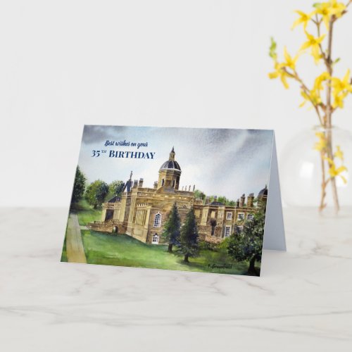 35th Birthday Wishes Castle Howard York Painting Card