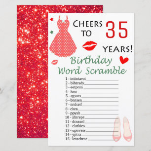 35th Birthday Word Scramble Game