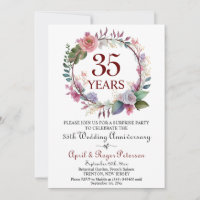 35th Coral Surprise Wedding Anniversary Floral