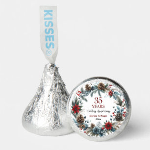 35th Coral Wedding Anniversary Elegant Winter Hershey®'s Kisses®