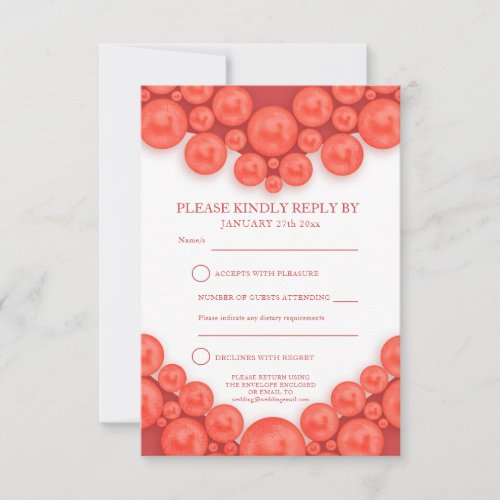35th coral wedding anniversary heart reply card