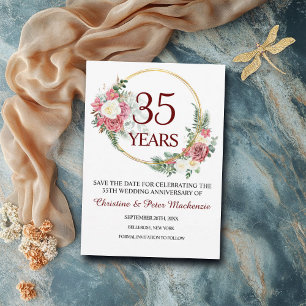 35th Coral Wedding Anniversary Save The Date