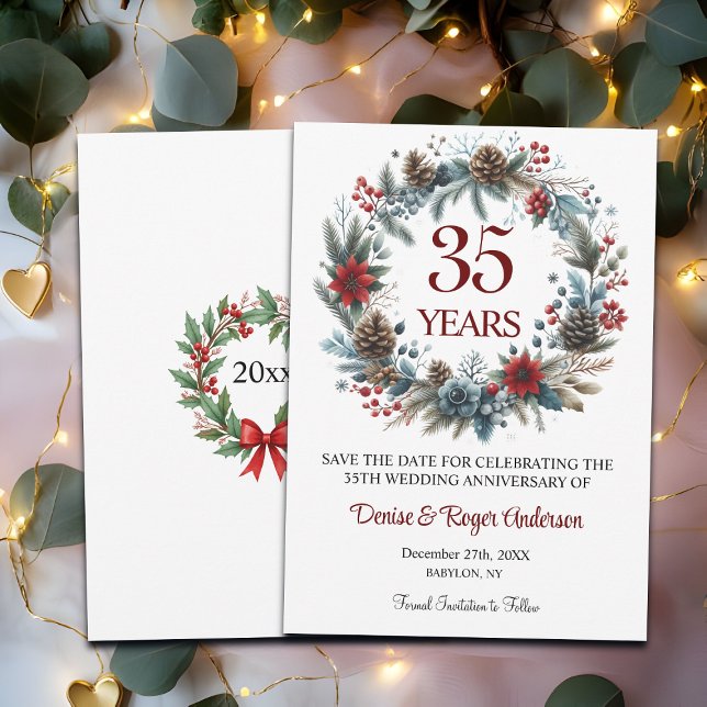35th Coral Wedding Anniversary Winter Save The Date (Creator Uploaded)
