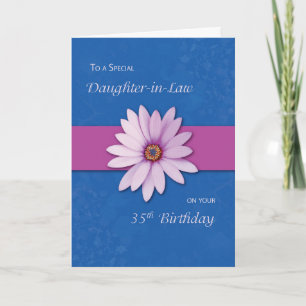 35th Daughter-in-Law Birthday Daisy Pink Purple Card