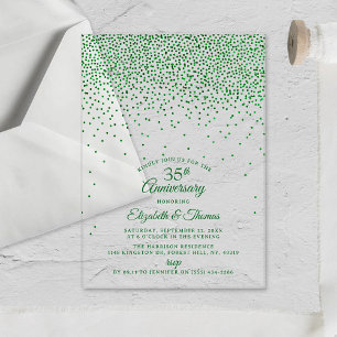 35th Emerald Wedding Anniversary Acrylic Invitations