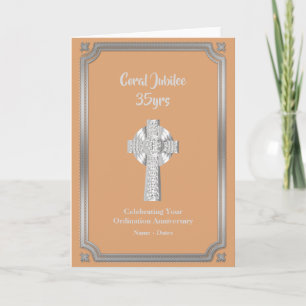 35th Jubilee Ordination Anniversary Priest Coral Card