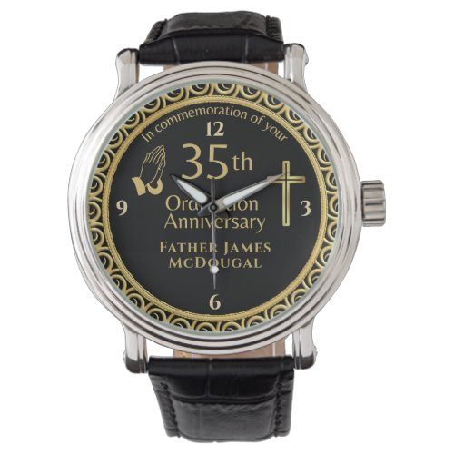 35TH Ordination Anniversary Priest PERSONALIZED  Watch