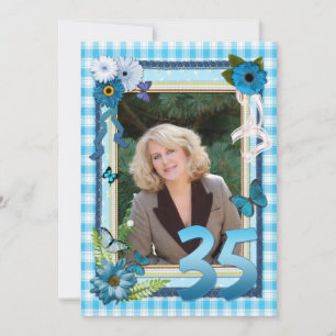 35th Photo birthday party invitation