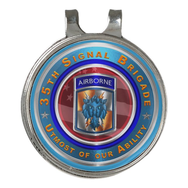 35th Signal Brigade-Airborne Golf Hat Clip (Front)