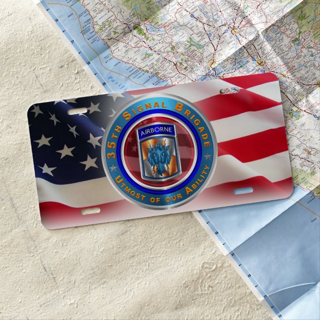 35th Signal Brigade-Airborne  License Plate (In Situ)