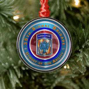 35TH SIGNAL BRIGADE Christmas Metal Ornament