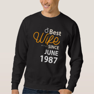 35th Wedding Anniversary Best Wife Since June 1987 Sweatshirt