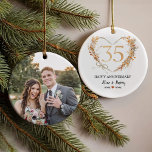 35th Wedding Anniversary Ceramic  Ornament<br><div class="desc">35th Wedding Anniversary Ceramic Ornament</div>