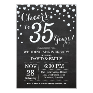 35 Year Anniversary Invitations | Zazzle