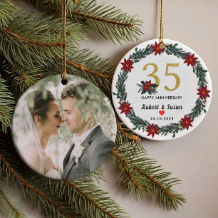 35th Wedding Anniversary Christmas Gifts Ornament