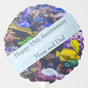 35th Wedding Anniversary Coral Balloon