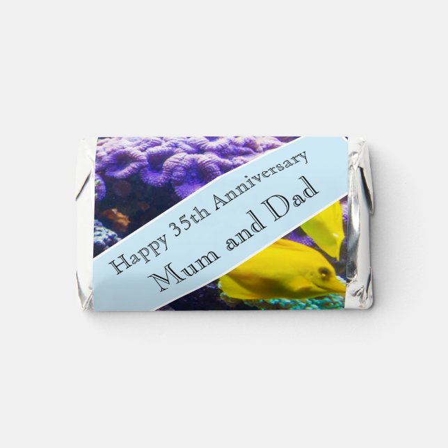 35th Wedding Anniversary Coral  Hershey's Miniatures (Front)