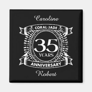 35th wedding anniversary Coral Jade crest Magnet