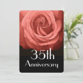 35th Wedding Anniversary Coral Rose A02D Invitation (Standing Front)