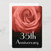 35th Wedding Anniversary Coral Rose A02D Invitation (Front/Back)