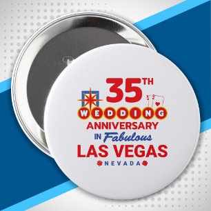 35th Wedding Anniversary Couples Las Vegas Trip Button
