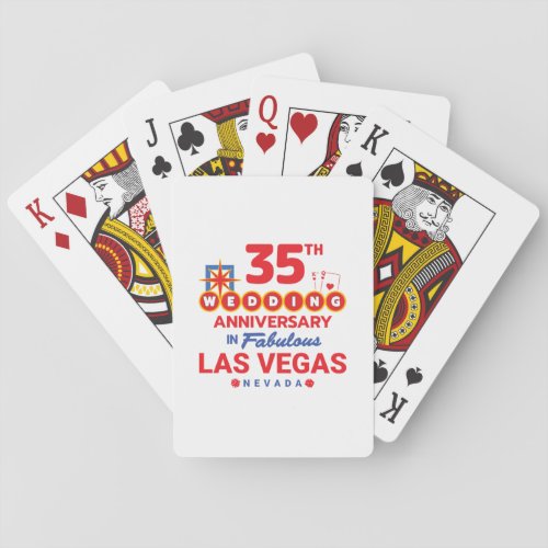 35th Wedding Anniversary Couples Las Vegas Trip Poker Cards