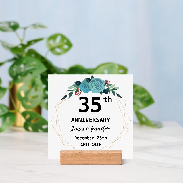 35th Wedding Anniversary Custom Couple Names Holder (Insitu 3 (Back))