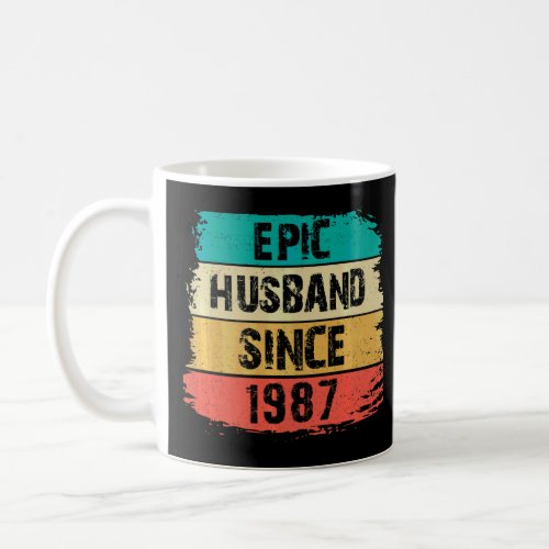 35th Wedding Anniversary Epic Husband Since 1987  Coffee Mug