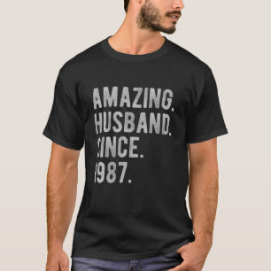 35Th Wedding Anniversary For Him Amazing Husband S T-Shirt