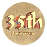 35th Wedding Anniversary Gifts Classic Round Sticker