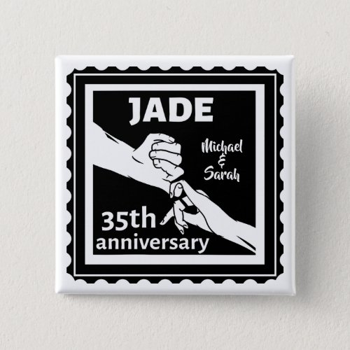 35th wedding anniversary holding hands button