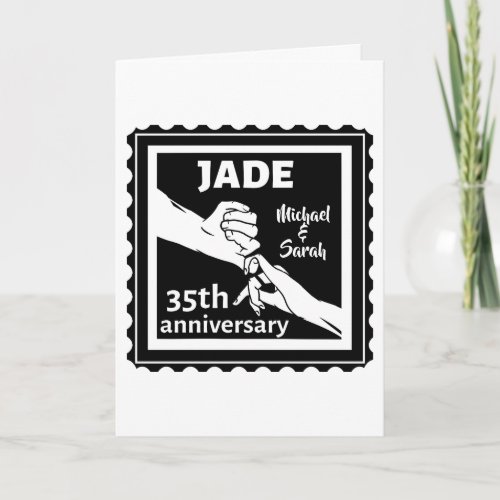 35th wedding anniversary holding hands card