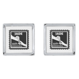 35th wedding anniversary holding hands cufflinks