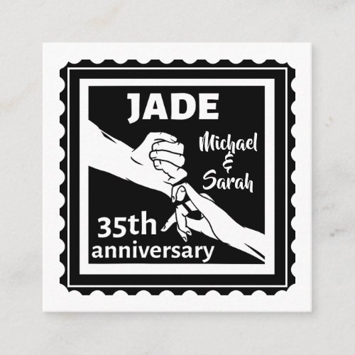 35th wedding anniversary holding hands enclosure card