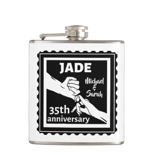 35th wedding anniversary holding hands flask