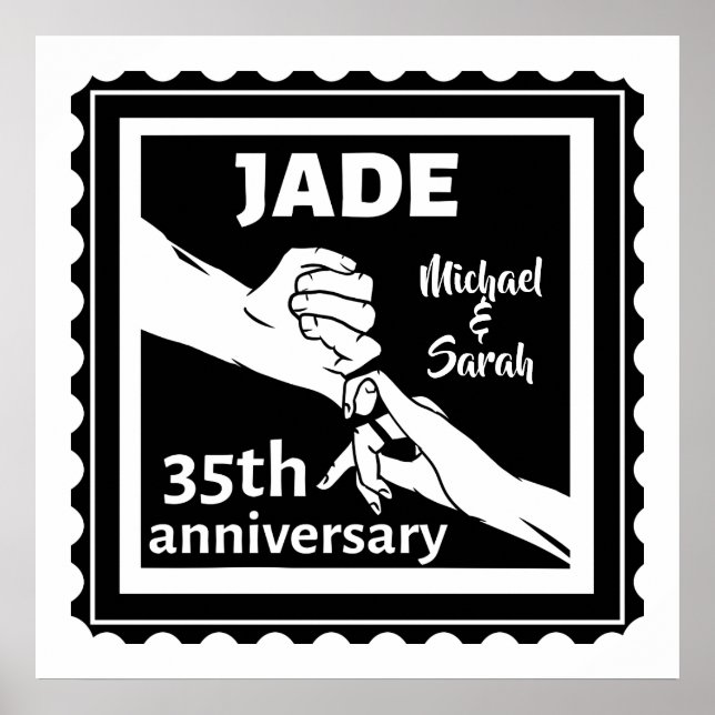 35th wedding anniversary holding hands poster (Front)