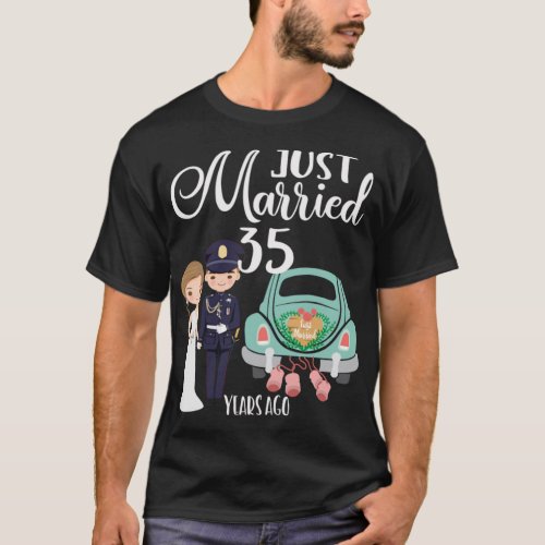 35th Wedding Anniversary  Married 35 Years Ago T_Shirt