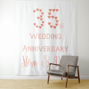 35th Wedding Anniversary Parents Coral Wedding Tapestry