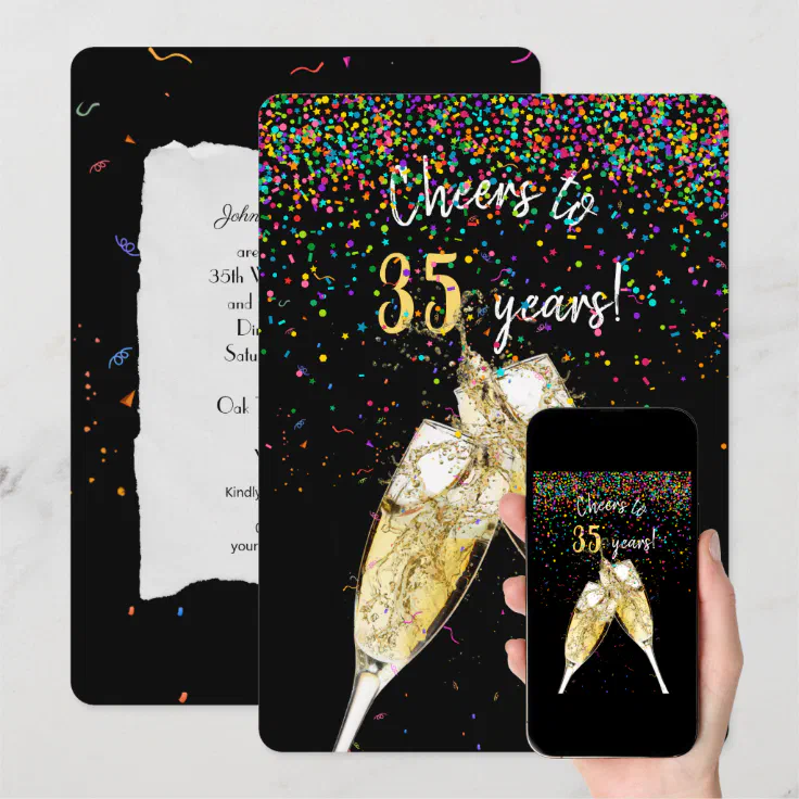35th wedding anniversary party invitation | Zazzle