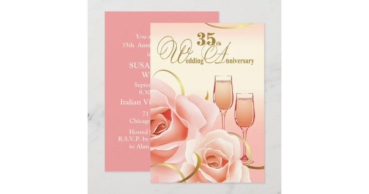 35th Wedding Anniversary Party Invitations | Zazzle.com