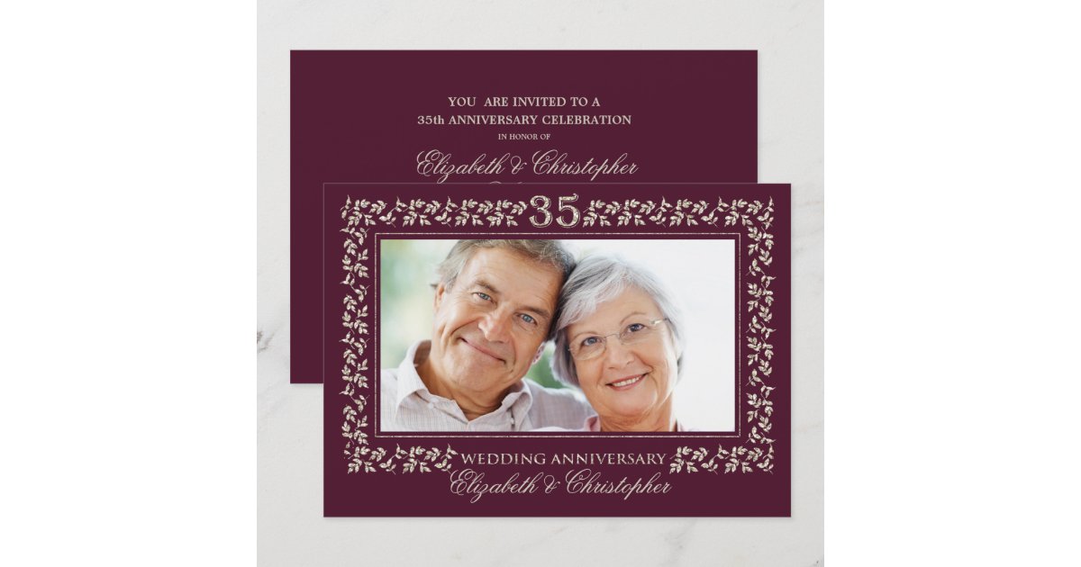35th Wedding Anniversary Party Invitations | Zazzle