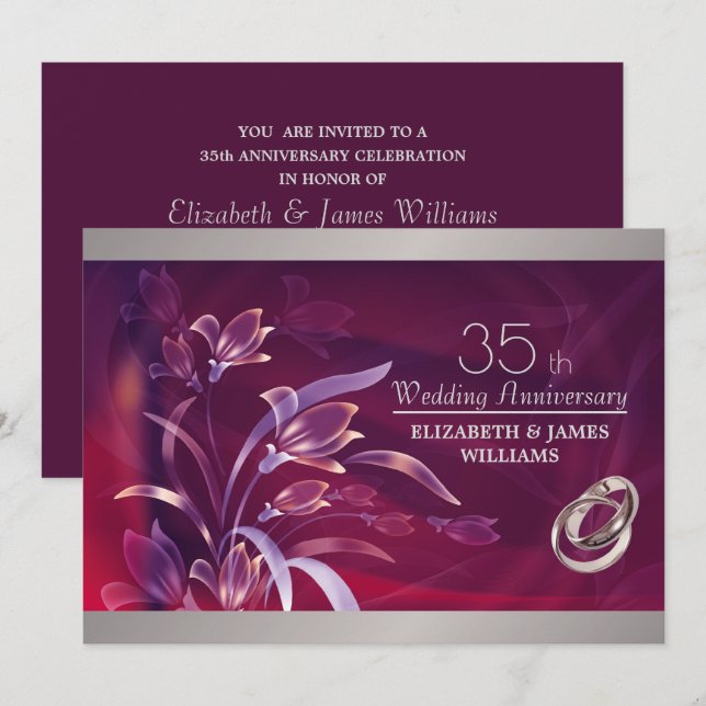 35th Wedding Anniversary Party Invitations (Front/Back)