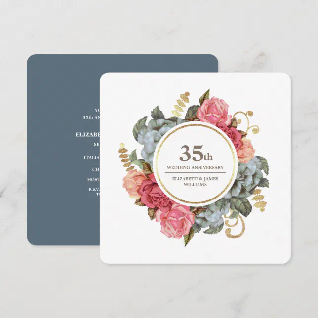 35th Wedding Anniversary Party Invitations | Zazzle