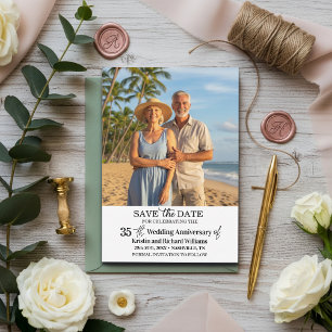35th Wedding Anniversary Save the Date Photo Note Card