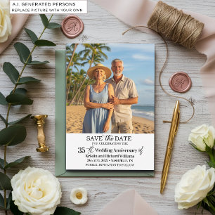 35th Wedding Anniversary Save the Date Photo Note Card