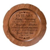 35th Wedding Anniversary Special Date Wooden Plate (Front)