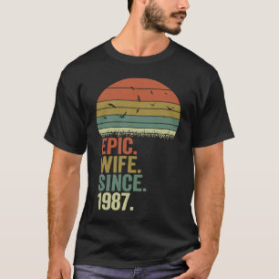 35th Wedding Anniversary Women Epic Wife Since 19 T-Shirt