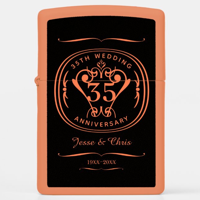 35th Wedding Anniversary Zippo Lighter (Front)