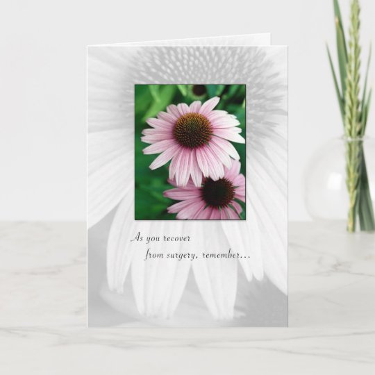 3644 Pink Flowers Recovering from Surgery Card